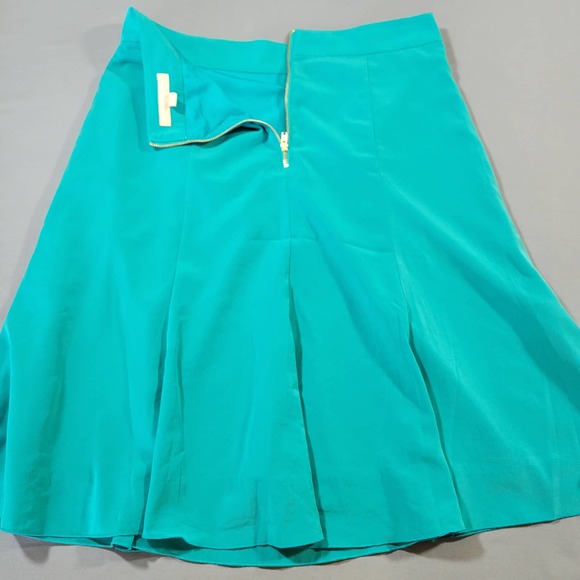 Skirt Midi Classy A-Line Green Scuba Banana Republic Women Size 8 Lined Side Zip - Picture 2 of 12